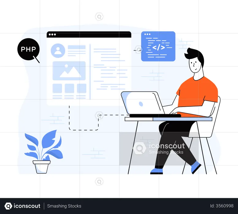 PHP Developer  Illustration