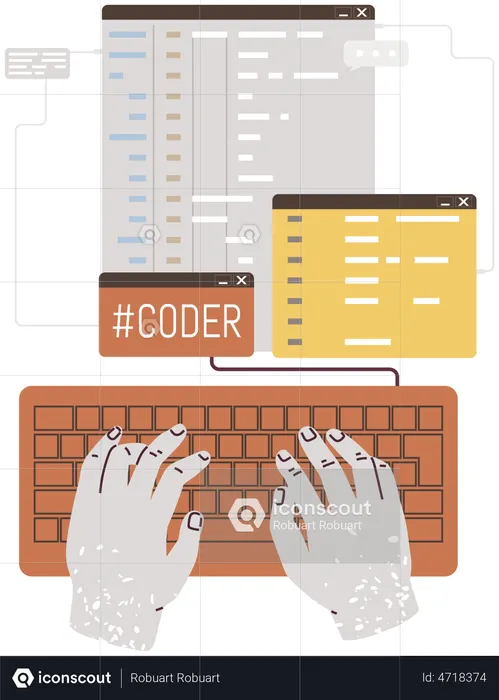 PHP developer programming  Illustration