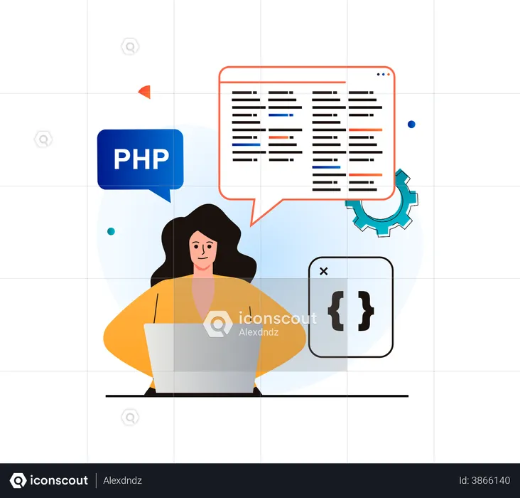 PHP web developer  Illustration