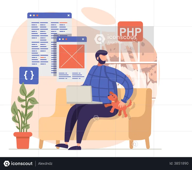 PHP Web Development  Illustration