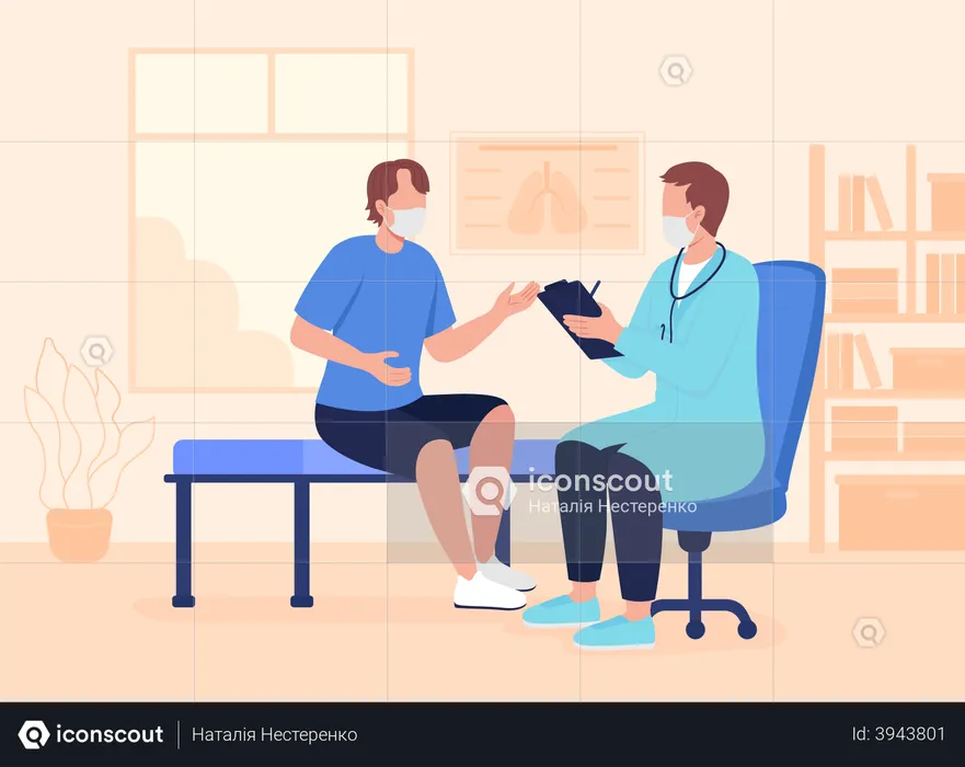 Physician appointment during pandemic  Illustration