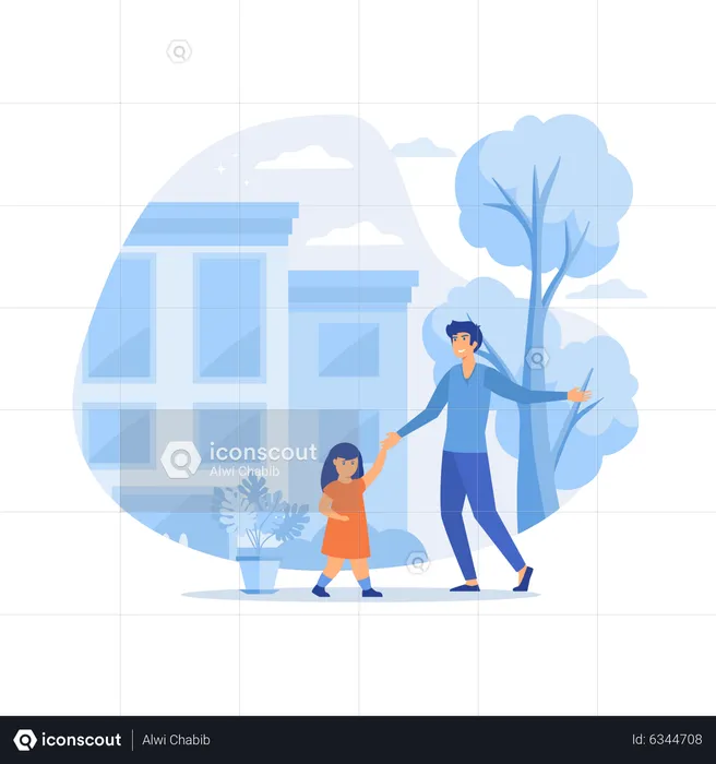 Physiotherapist and child gets treatment  Illustration