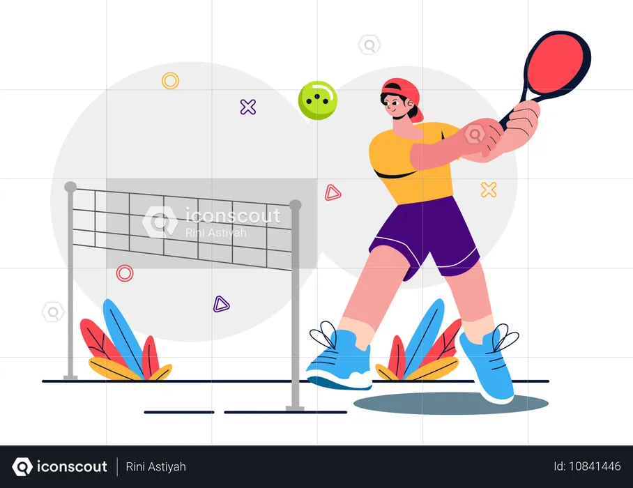 Jogo de Pickleball Esporte  Ilustração