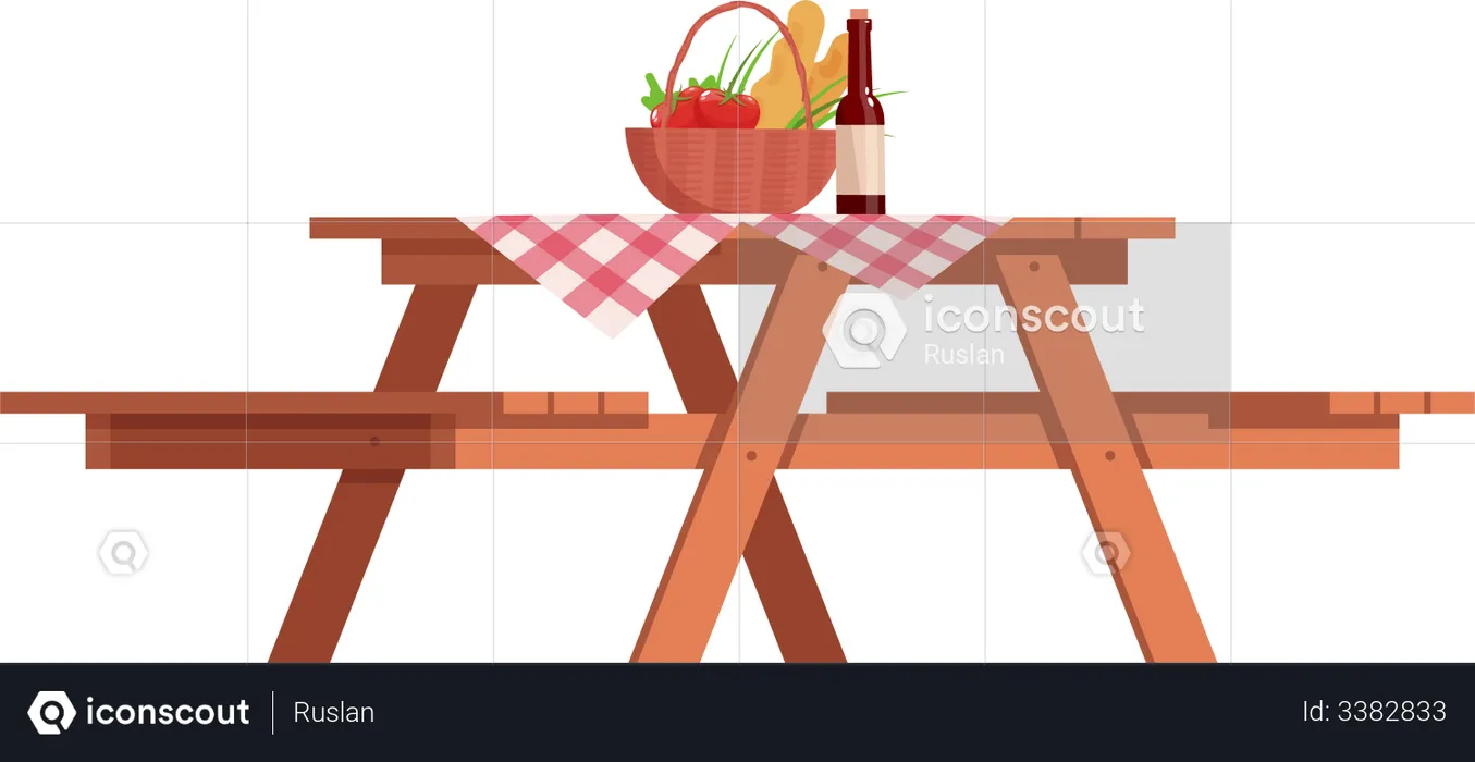 Picnic table  Illustration