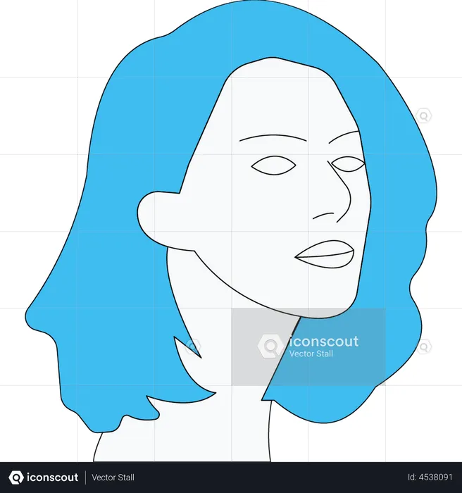 Picture of bold woman  Illustration