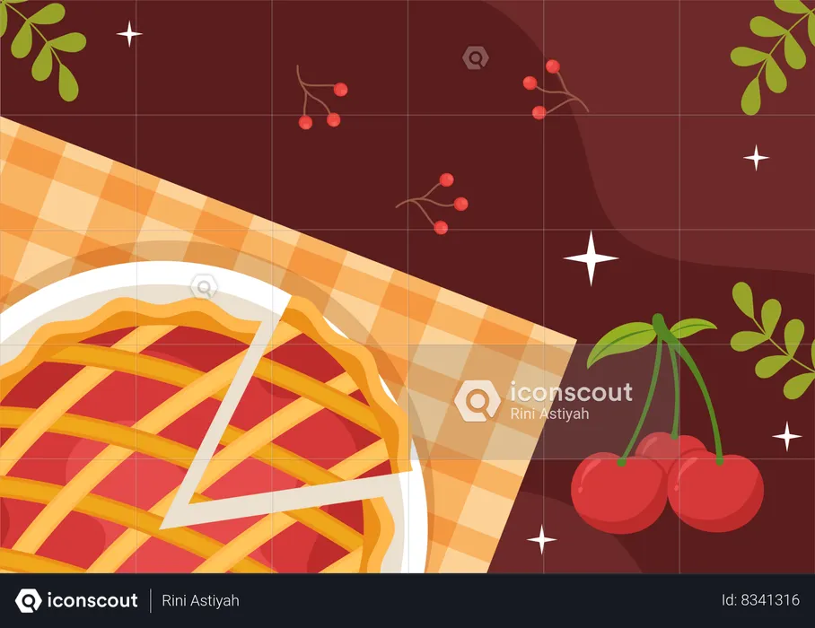 Pie Baking Day  Illustration