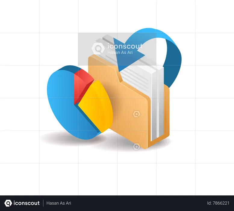 Pie chart data server folders  Illustration