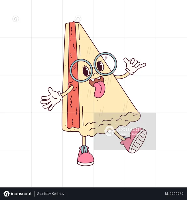 Pie Shows Tongue  Illustration