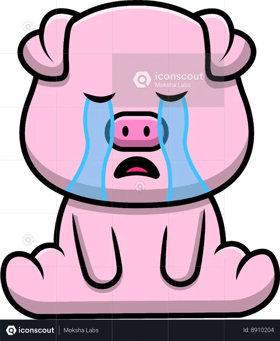 Pig Crying  Illustration