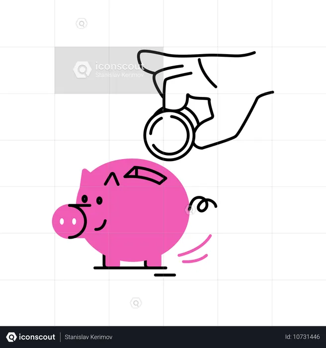 Piggy bank deposit  Illustration