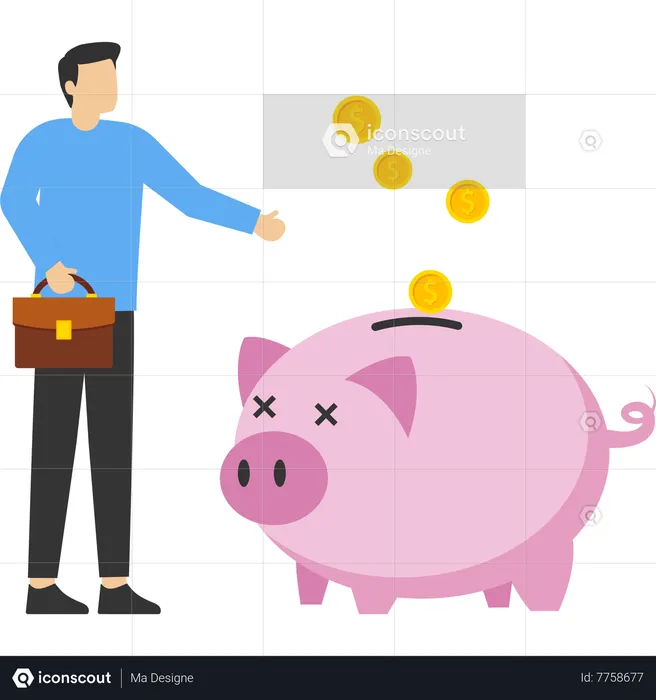Piggy bank savings  Illustration