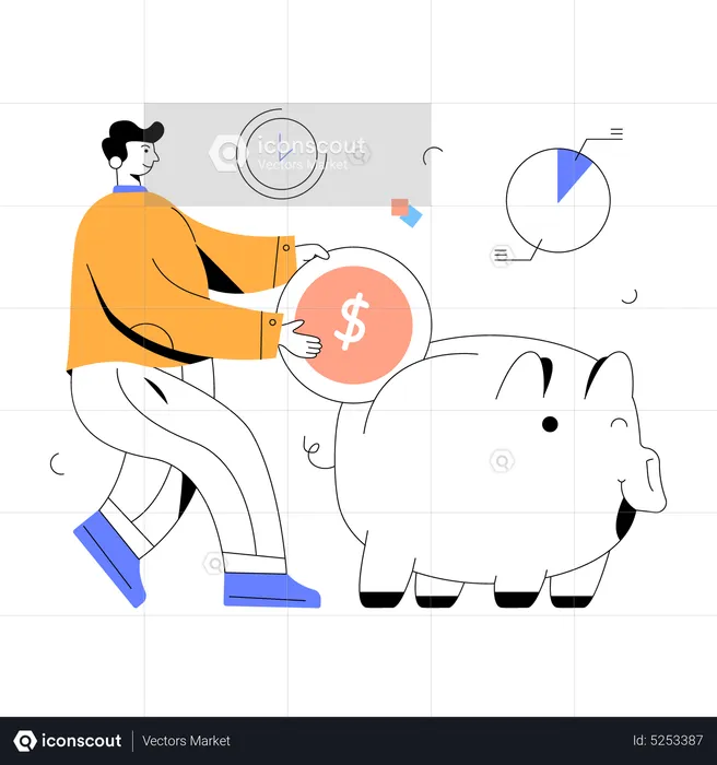 Piggy Savings  Illustration