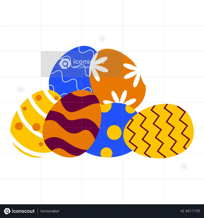 Pile of easter eggs  Illustration