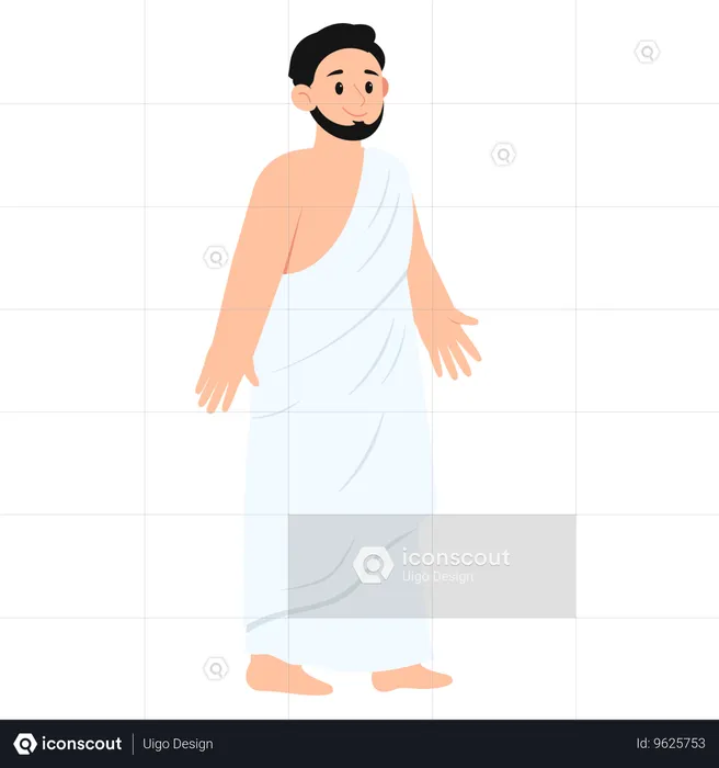 Pilgrims Male Hajj  Illustration