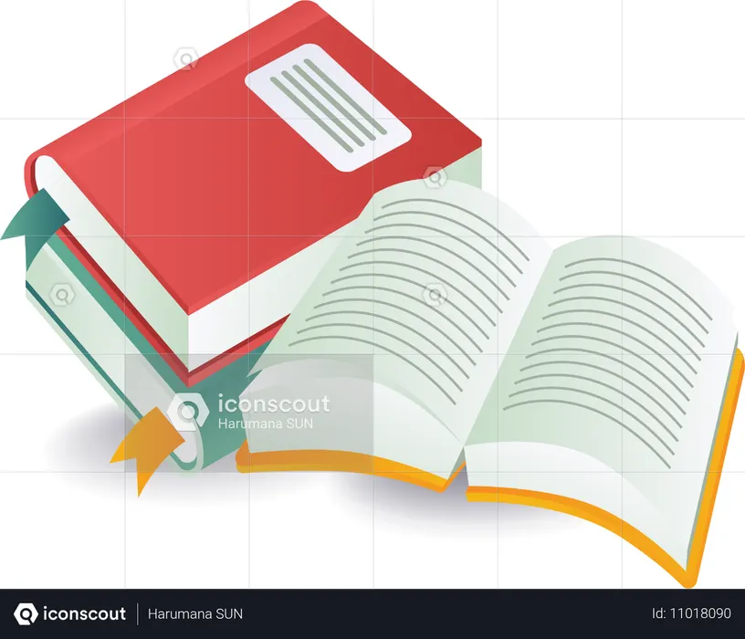 Pilha de livros de leitura educacionais  Ilustração
