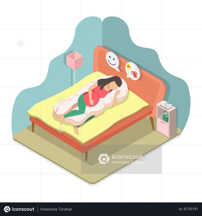 Pillow for Pregnant Woman  Illustration