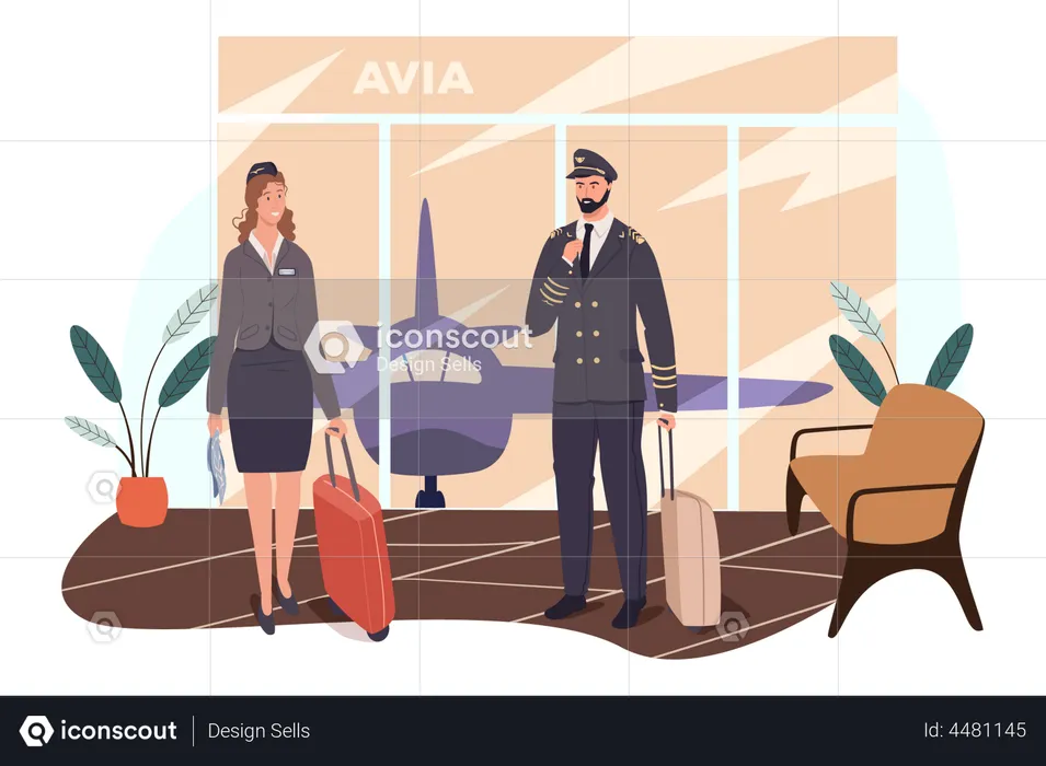 Pilot Waiting For Flight  Illustration