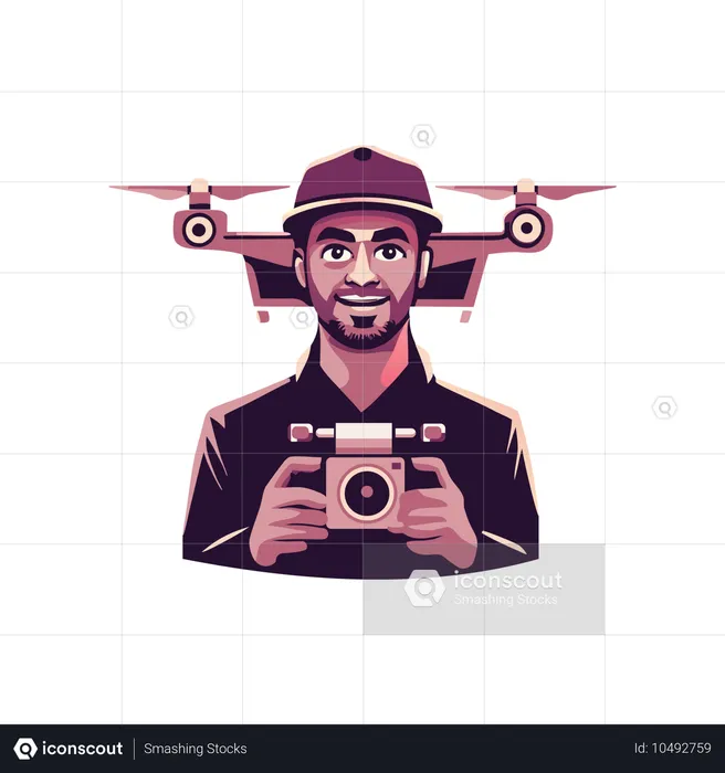 Piloto de drone  Ilustração