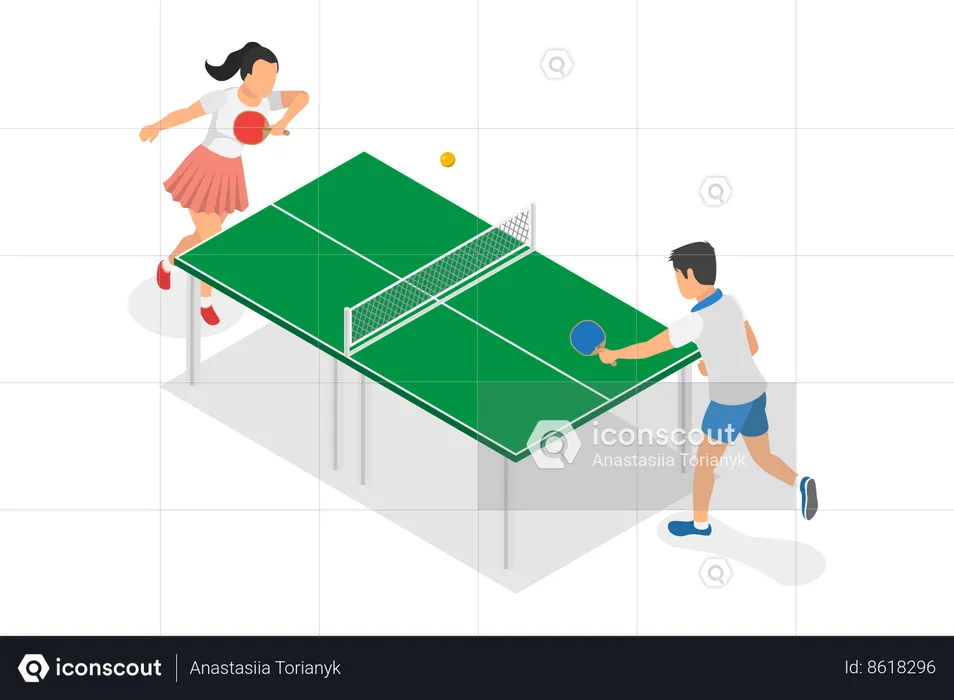 Ping Pong Tournament  Illustration