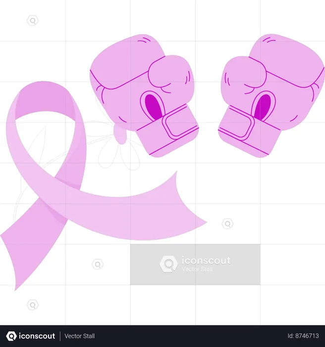 Pink boxing gloves  Illustration