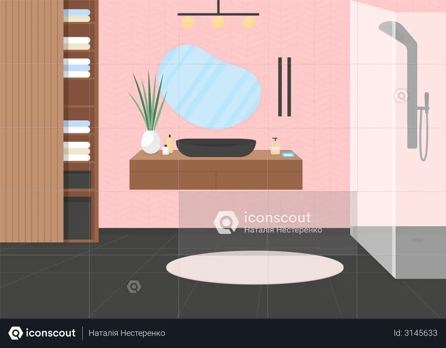 Pink luxury bathroom  Illustration