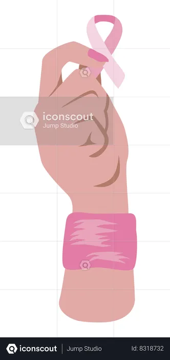 Pink ribbon for breast cancer awareness  Illustration