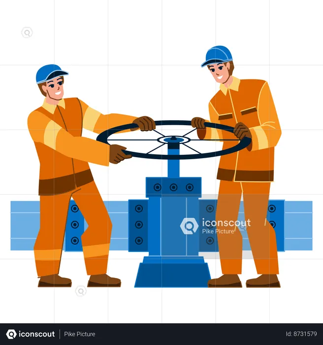 Pipeline workers  Illustration
