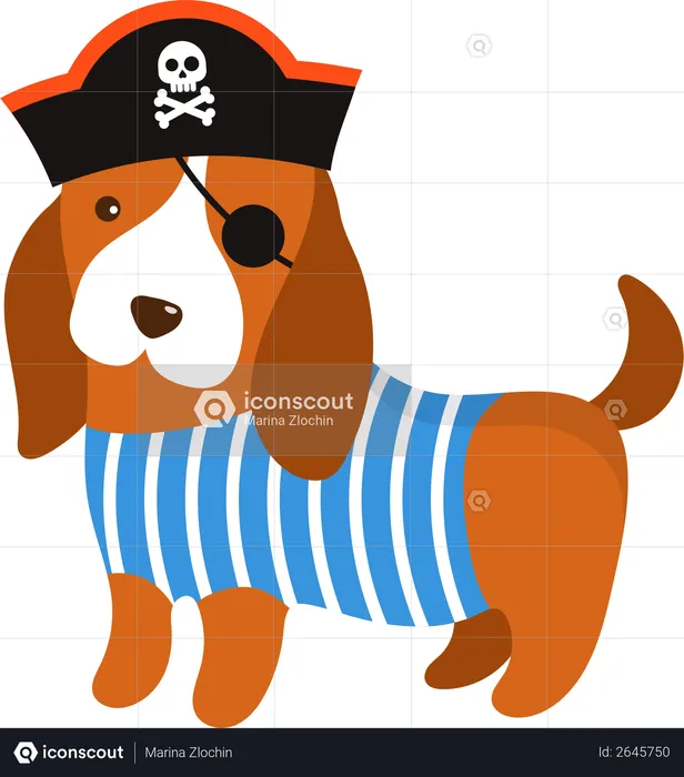 Pirate dog  Illustration
