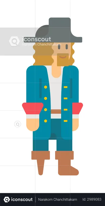 Pirate with wooden leg  Illustration