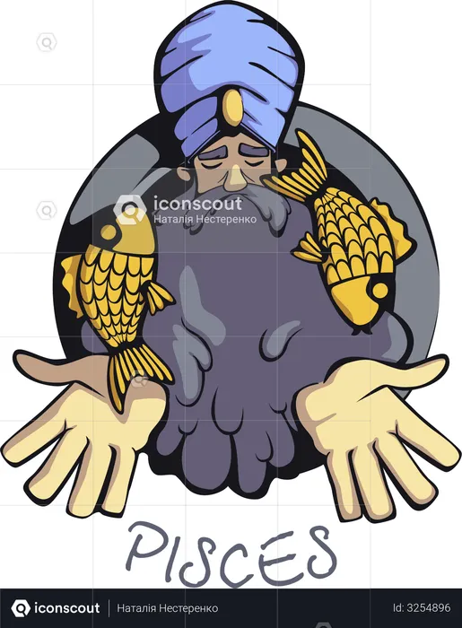 Pisces zodiac sign  Illustration