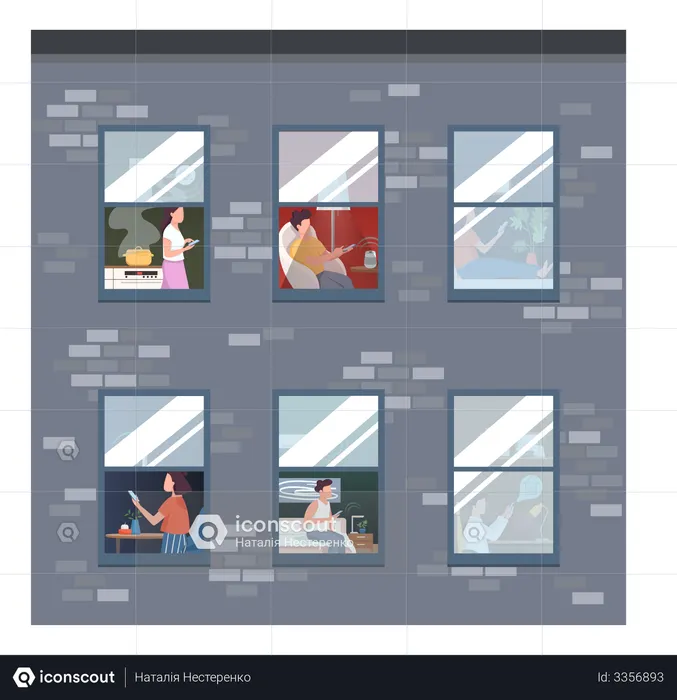 Suelos de apartamentos inteligentes  Ilustración