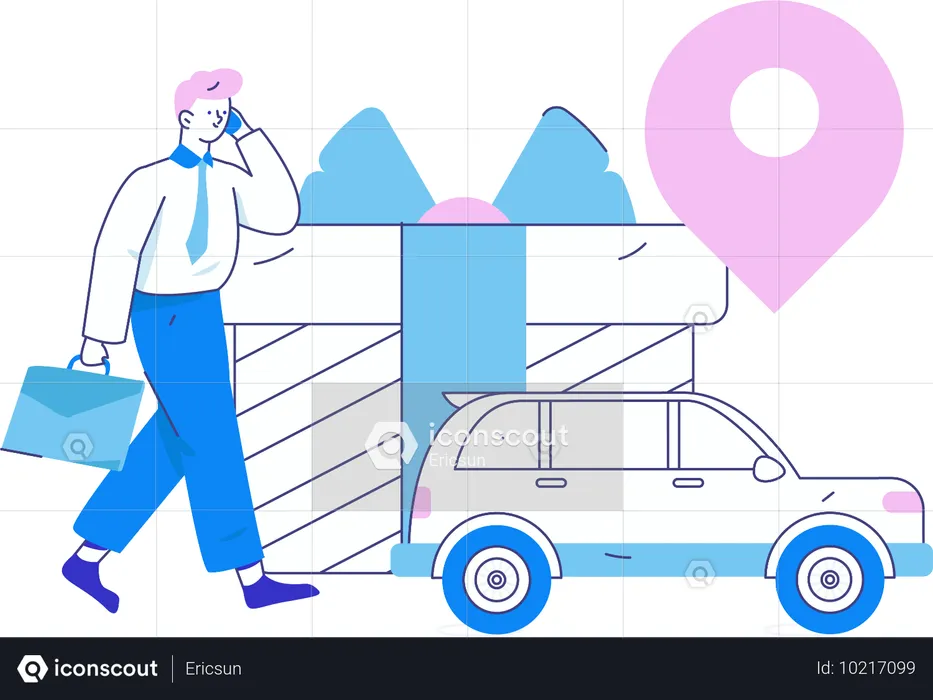 Suivre l'emplacement des taxis  Illustration