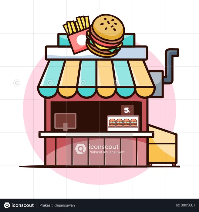 Pizza and burger center  Illustration