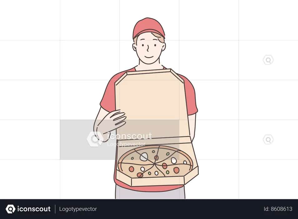 Pizza delivery boy  Illustration
