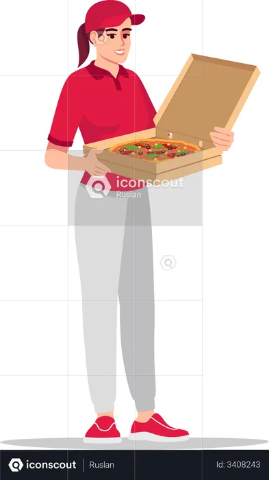 Pizza delivery by pizzagirl  Illustration