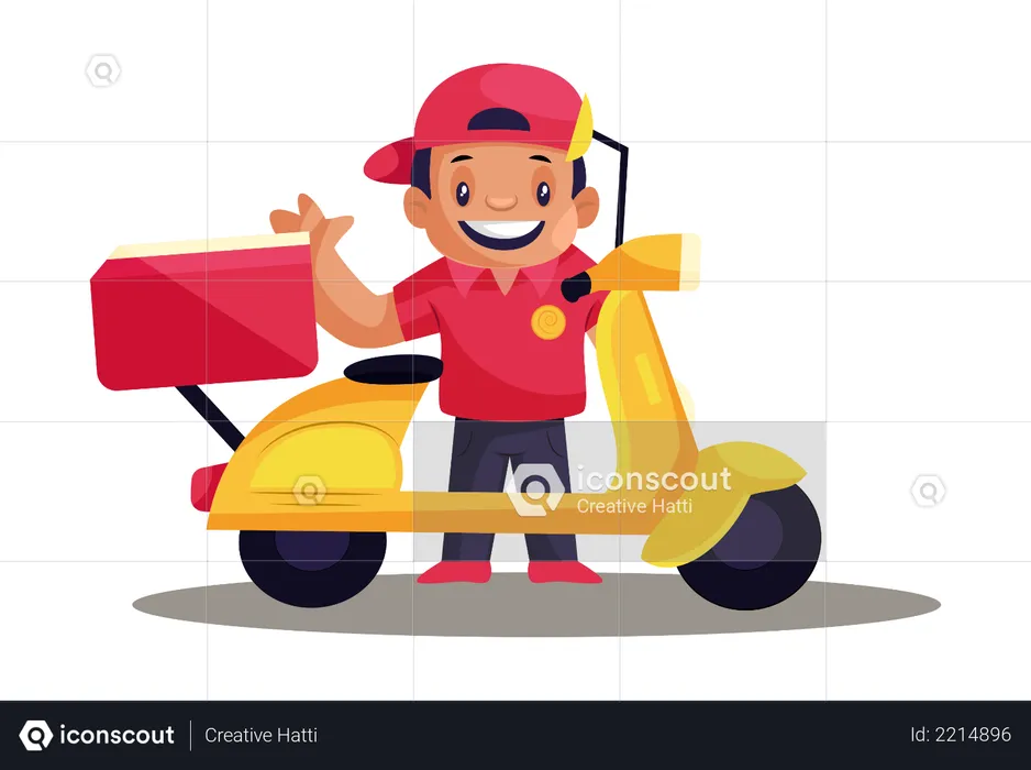 Pizza Delivery Man  Illustration