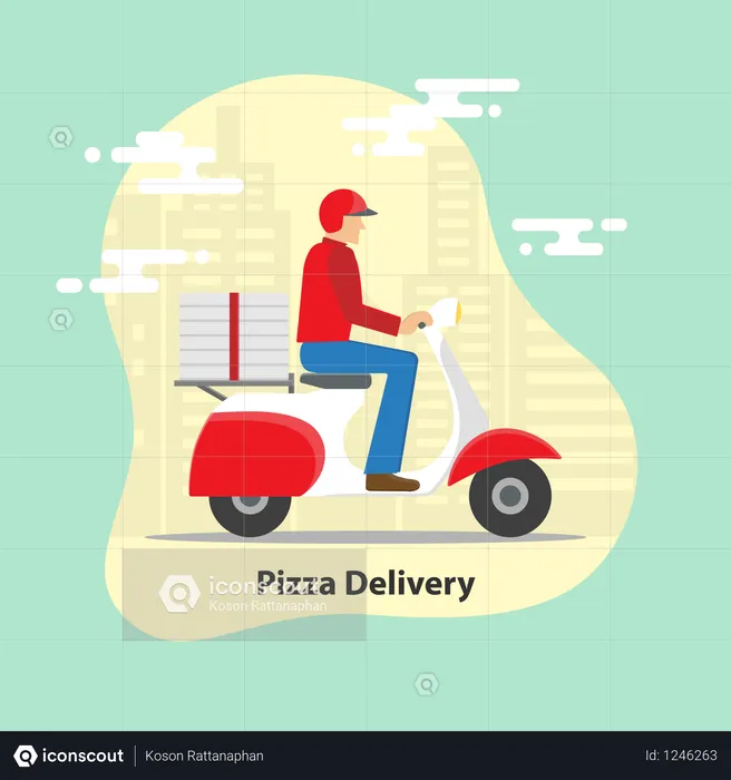 Pizza Delivery Service  Illustration