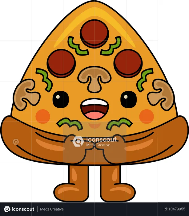 Mascotte de pizza  Illustration