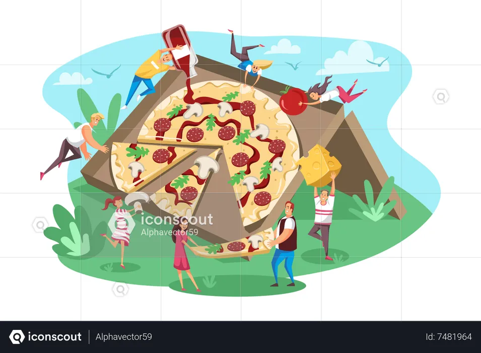 Pizza party  Illustration