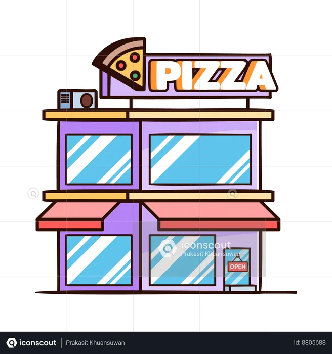 Restaurante de pizza  Ilustração