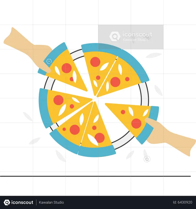 Pizza Sharing  Illustration