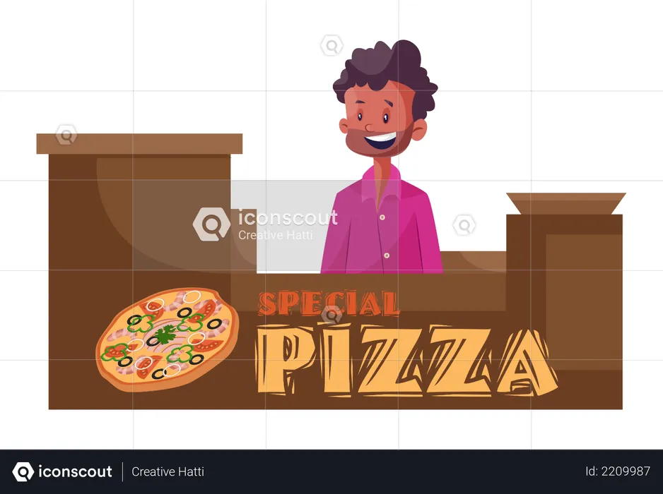 Pizza stall  Illustration