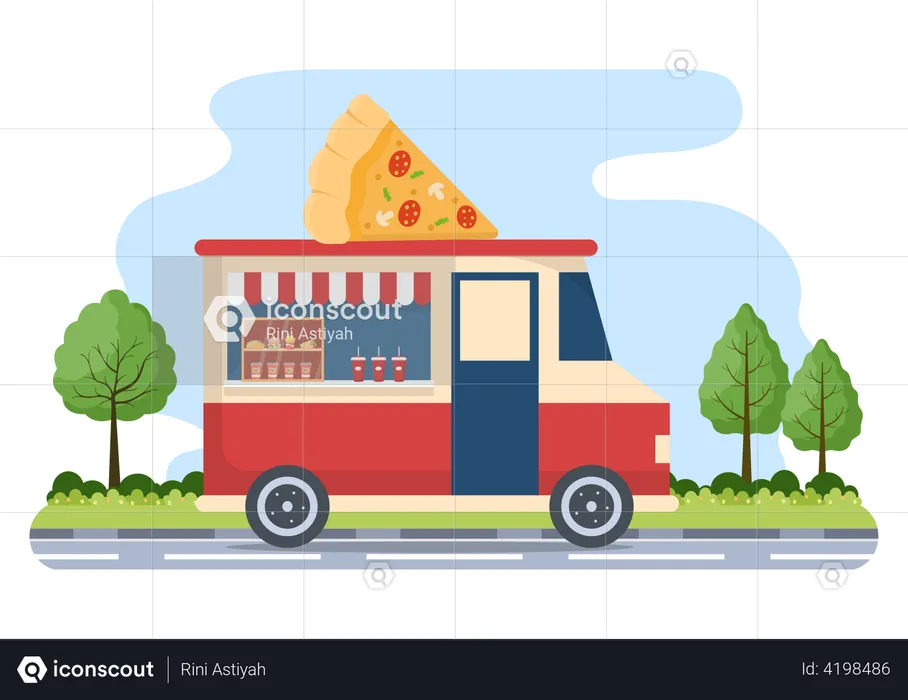Pizza Truck  Illustration