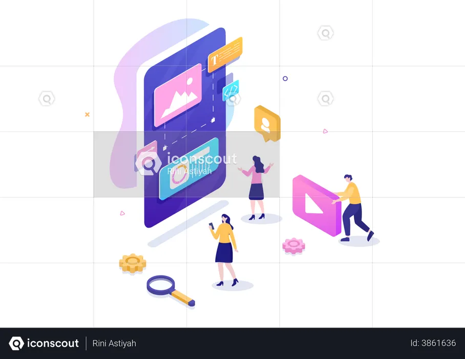 Placing buttons on smartphone application ui  Illustration