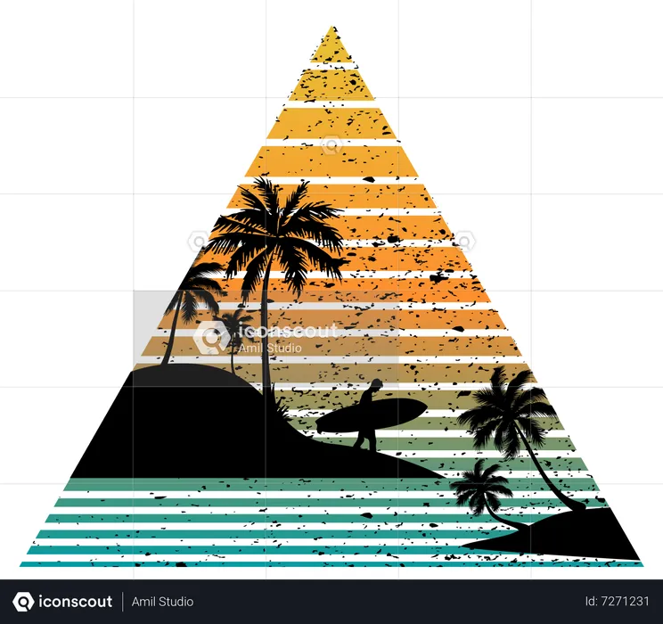 Plage d'été  Illustration