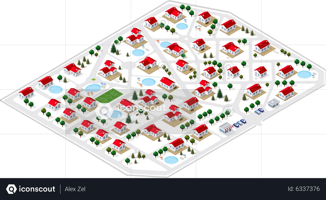 Plan de la ville  Illustration