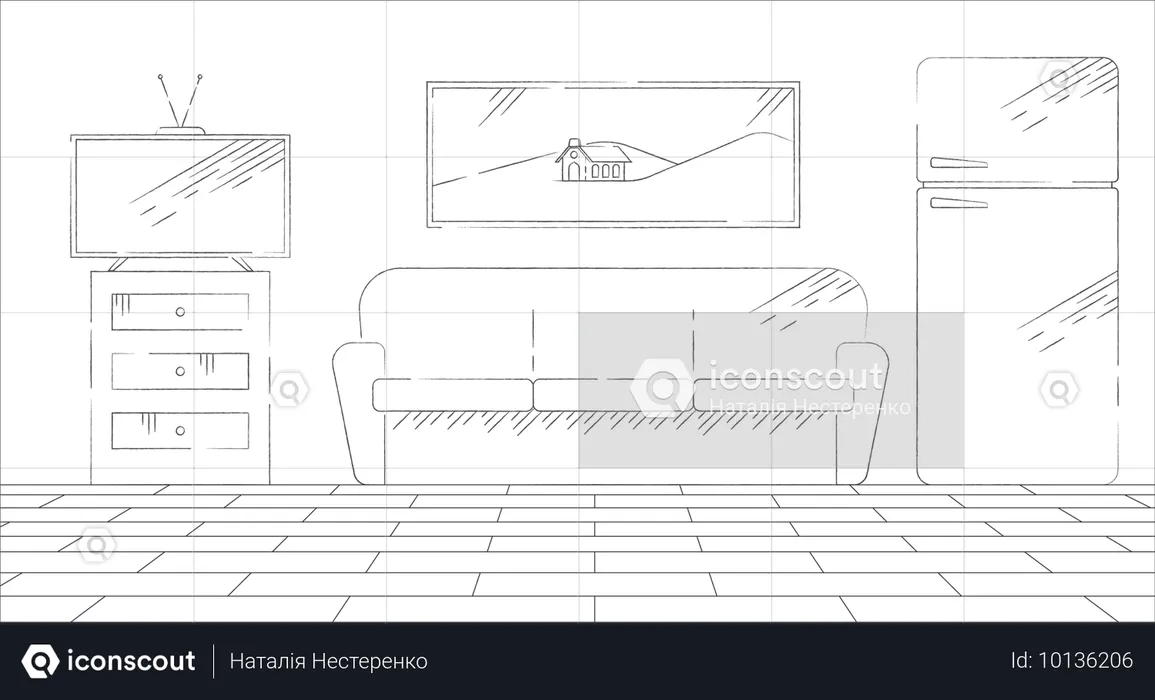 Plan de futuro para el diseño de interiores  Ilustración