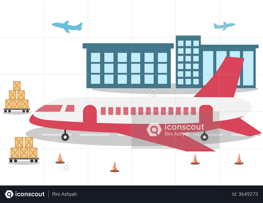 Plane Transportation  Illustration