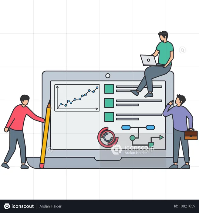 Planejamento de projeto ou diagrama de Gantt  Ilustração