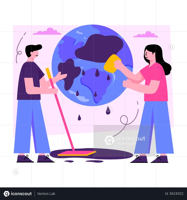 Planet Cleaning  Illustration